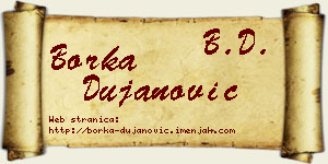 Borka Dujanović vizit kartica